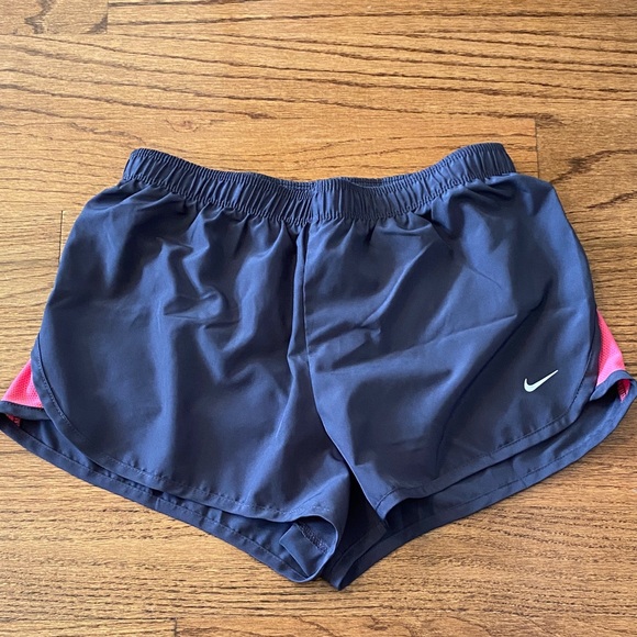Nike Women's Gray and Pink Athletic Shorts - Picture 1 of 4